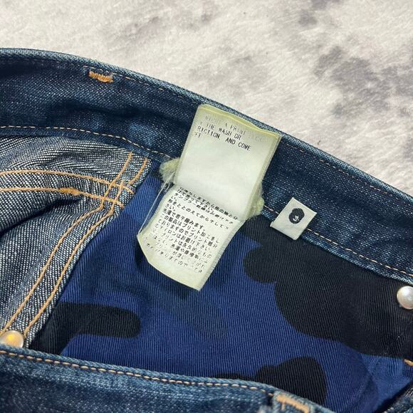 Authentic Bape 2000’s Baggy Ape Head Denim Jeans 34 - Picture 6 of 6